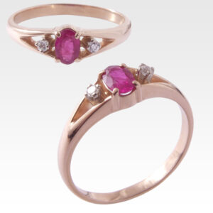Кольцо из золота с рубином и бриллиантами Арт 0401004
