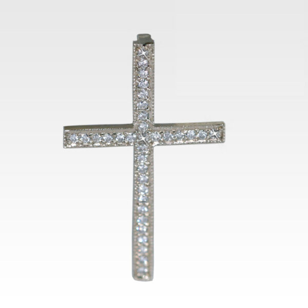 Подвеска-крест из белого золота с бриллиантами Арт0111194