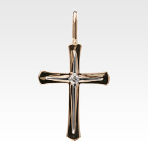 Подвеска-крест из золота с бриллиантом Арт0111217