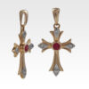 Подвеска-крест из золота с рубином Арт0411012