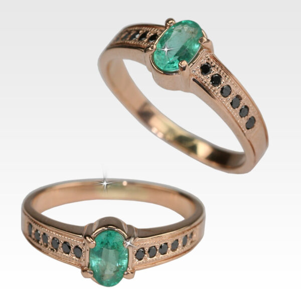 Кольцо из золота с изумрудом и бриллиантами Арт0201090