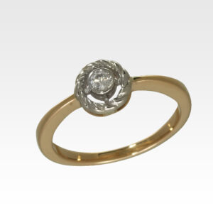 Кольцо из золота с центральным бриллиантом Арт1101451